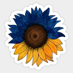 Support Ukraine Sunflower Blue Gold Colors Sticker